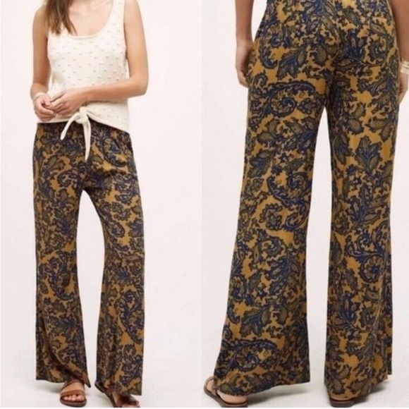 Anthropologie Pants - Anthropologie Hei Hei Tana Wide Leg Pant Paisley Gold Blue Womens Size S